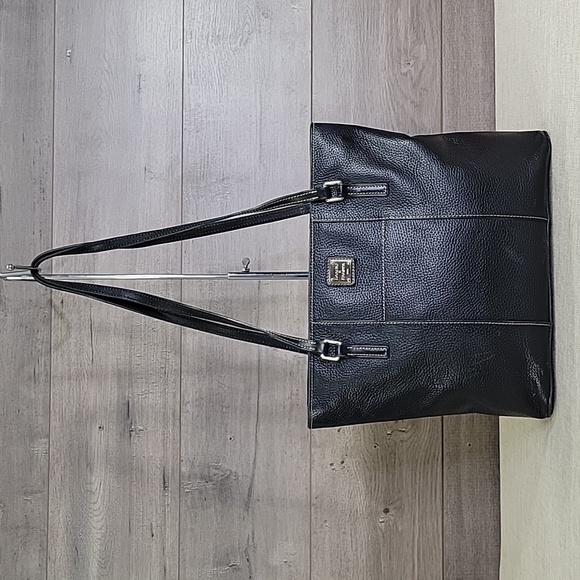 Dooney Bourke Black Pebble Leather Tote Bag